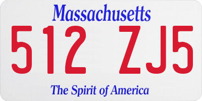MA license plate 512ZJ5
