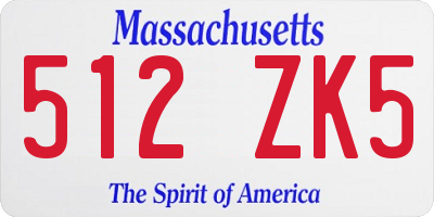 MA license plate 512ZK5