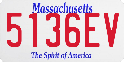 MA license plate 5136EV