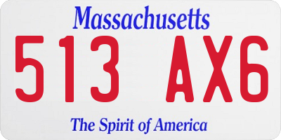 MA license plate 513AX6
