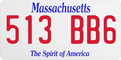 MA license plate 513BB6