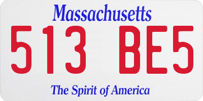 MA license plate 513BE5