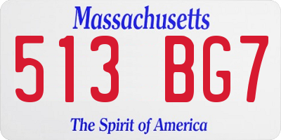 MA license plate 513BG7