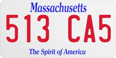 MA license plate 513CA5