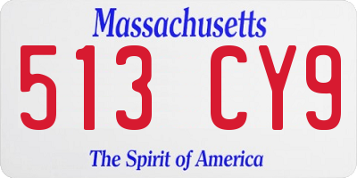 MA license plate 513CY9