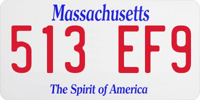 MA license plate 513EF9