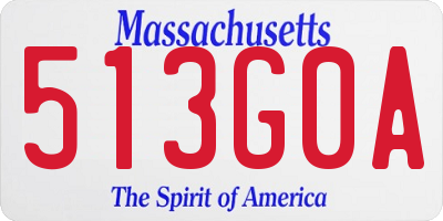 MA license plate 513G0A