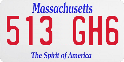 MA license plate 513GH6