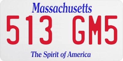 MA license plate 513GM5