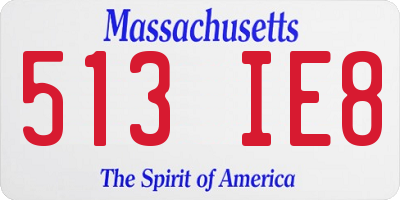 MA license plate 513IE8