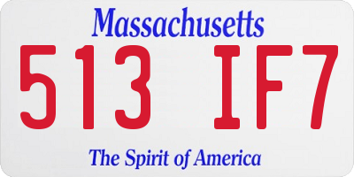 MA license plate 513IF7