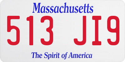 MA license plate 513JI9
