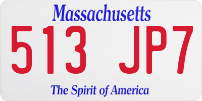 MA license plate 513JP7