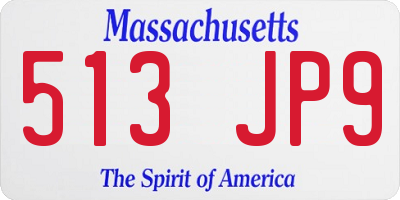 MA license plate 513JP9