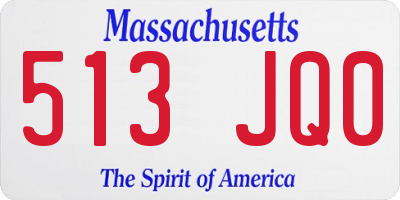 MA license plate 513JQ0