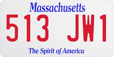 MA license plate 513JW1