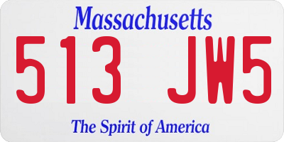 MA license plate 513JW5