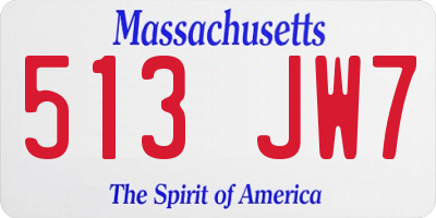 MA license plate 513JW7