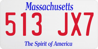 MA license plate 513JX7