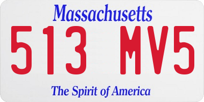 MA license plate 513MV5