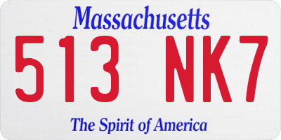 MA license plate 513NK7