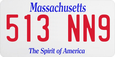 MA license plate 513NN9