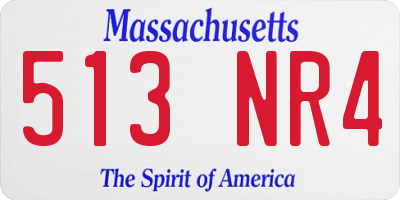 MA license plate 513NR4