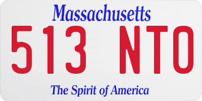 MA license plate 513NT0