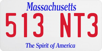 MA license plate 513NT3