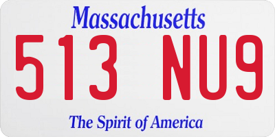 MA license plate 513NU9