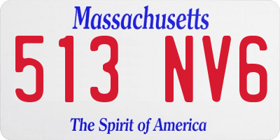 MA license plate 513NV6