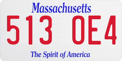 MA license plate 513OE4