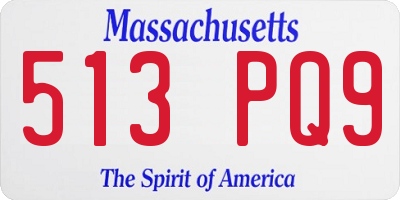 MA license plate 513PQ9