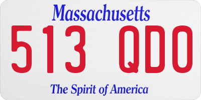 MA license plate 513QD0
