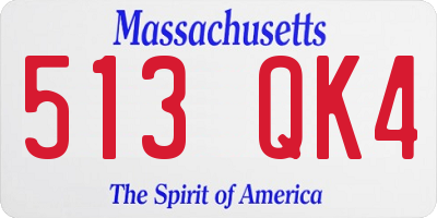 MA license plate 513QK4