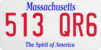 MA license plate 513QR6