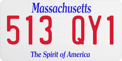 MA license plate 513QY1