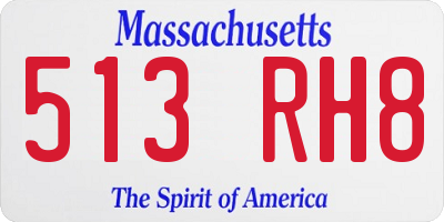 MA license plate 513RH8