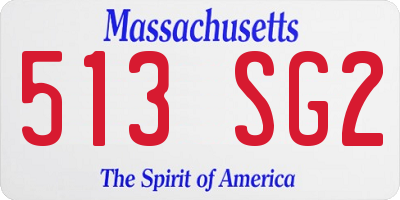 MA license plate 513SG2