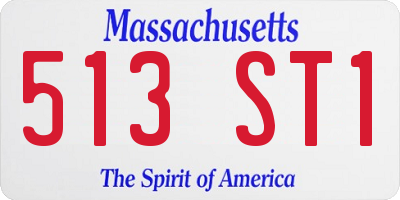 MA license plate 513ST1