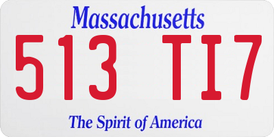 MA license plate 513TI7