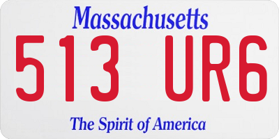 MA license plate 513UR6