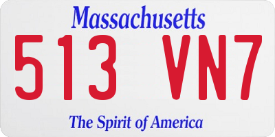 MA license plate 513VN7