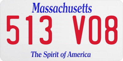 MA license plate 513VO8