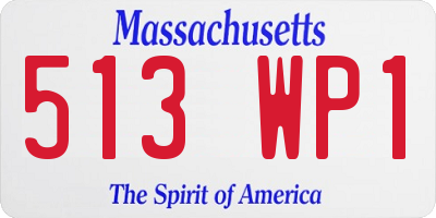 MA license plate 513WP1