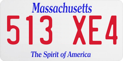 MA license plate 513XE4