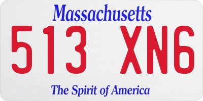 MA license plate 513XN6