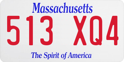 MA license plate 513XQ4