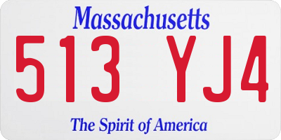 MA license plate 513YJ4