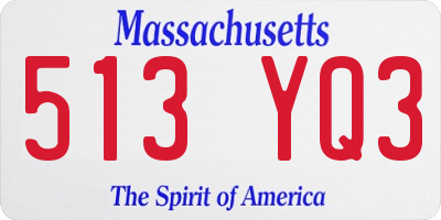 MA license plate 513YQ3